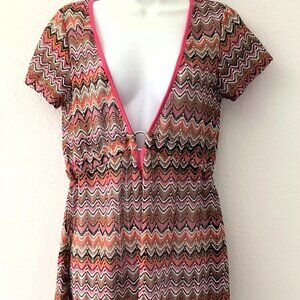 NIMES COTE D'AZUR CHEVRON SWIMSUIT COVER UP LIKE NEW